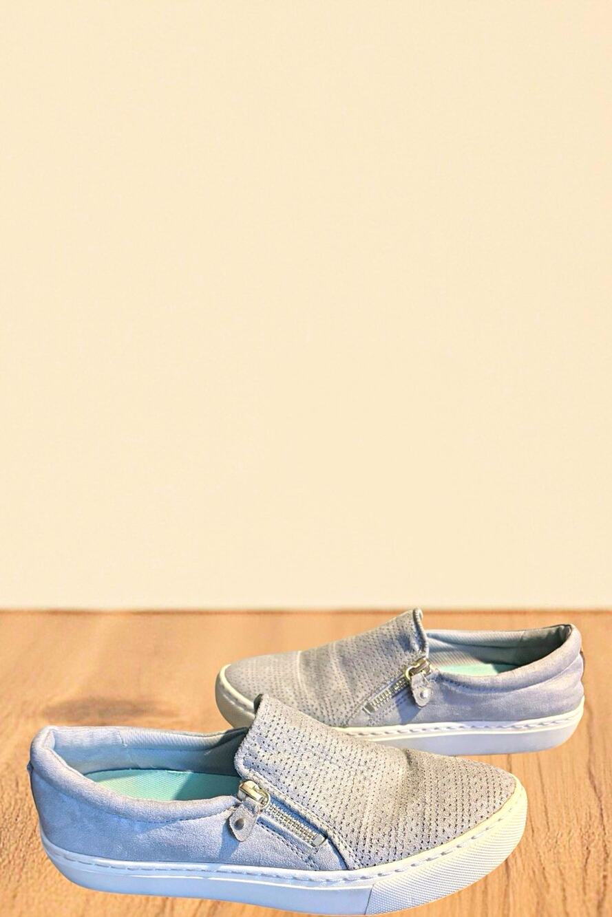 Dr. Scholl's Gray Slip-On Casual Shoes Zip Side Zipper Round Toe US 8
